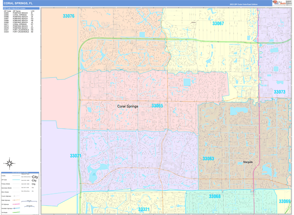 Coral Springs City Map Book Color Cast Style